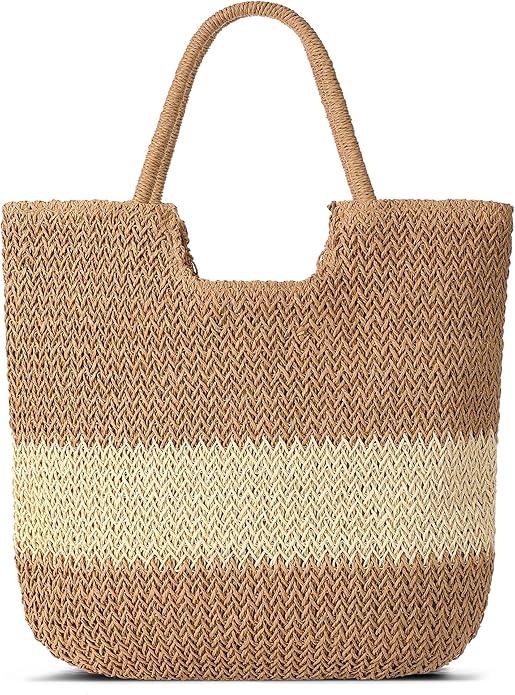 TOBEHIGHER Straw Beach Bags for Women - Summer Woven Tote Bag Shoulder Handbags, Large Beach Bag for Women for Holiday