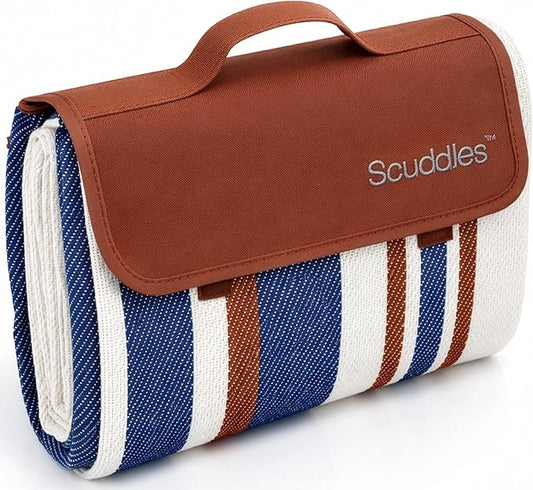 scuddles Extra Large Picnic Blanket – 60" x 80" Waterproof Outdoor Mat with Soft Dual-Layer Comfort, Foldable Travel Rug f...