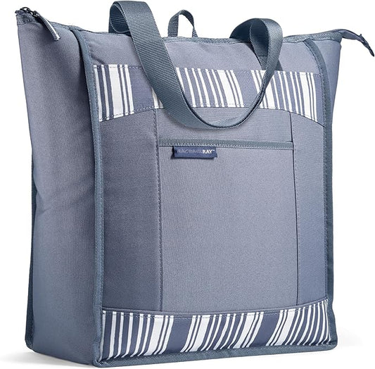 Rachael Ray Chillout Soft Cooler Bag, Large Reusable Insulated Grocery Bag with Zippered Top, Travel Tote for Hot or Cold ...