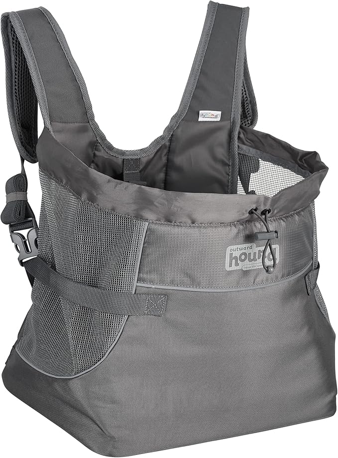 Outward Hound PupPak Dog Front Carrier, Medium, Grey – Hands-Free Hiking & Camping Pet Backpack for Small Pets up to 20 lb...