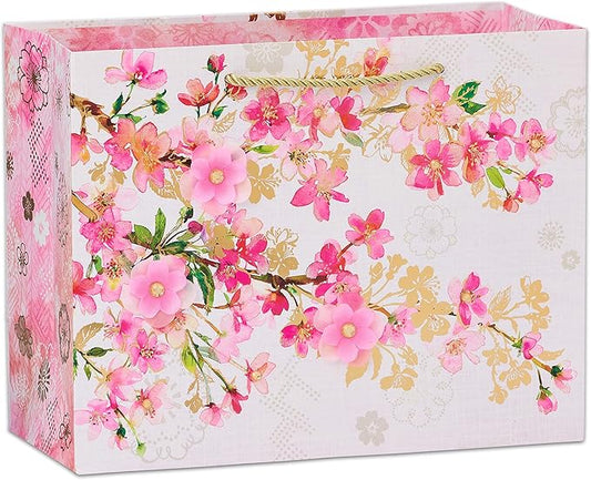 Papyrus 13" Large Gift Bag (Graceful Bloom) for Weddings, Bridal Showers, Birthdays and All Occasions (1 Bag)