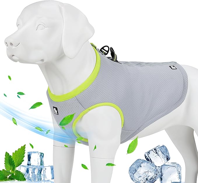 JUXZH Truelove Dog Cooling Vest Harness Cooler Jacket with Adjustable Zipper for Outdoor Hunting Training and Camping Green