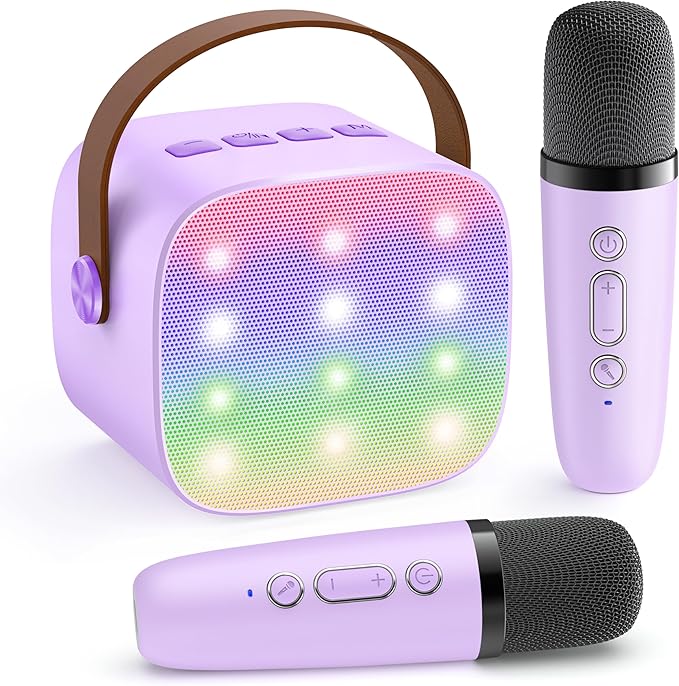 YLL Karaoke Machine for Kids, Portable Mini Speaker with 2 Wireless Microphones, TOP Kids Gifts for Girls Ages 3, 4, 5, 6,...