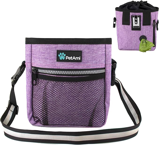 PetAmi Dog Treat Pouch, Pet Treat Pouch for Training, Dog Walking Bag Holder for Kibbles, Pet Food Toy, Dog Trainer Essent...