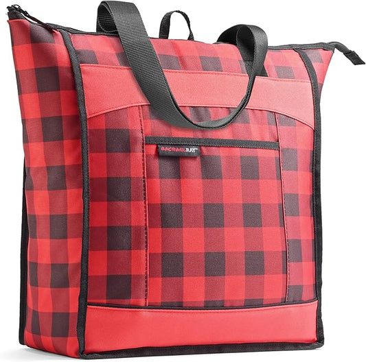 Rachael Ray Chillout Soft Cooler Bag, Large Reusable Insulated Grocery Bag with Zippered Top, Travel Tote for Hot or Cold ...