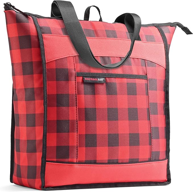 Rachael Ray Chillout Soft Cooler Bag, Large Reusable Insulated Grocery Bag with Zippered Top, Travel Tote for Hot or Cold ...