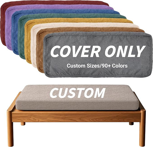 Royal Shade Custom Size Cushion Cover, Replaceable Bench Cushion/Chair/Sofa Cushion Cover, Indoor/Outdoor Furniture/Window...