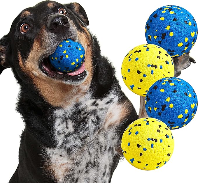 Kimee Dog Balls Tennis Ball Toys Dog Toys for Aggressive Chewers Durable Teething Chew Toys Water Toy Fetch Ball for Large...