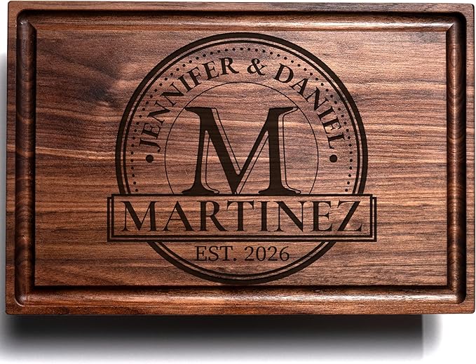Personalized Cutting Board, Custom Wood Engraved Charcuterie Boards - Best Present for Wedding, Bridal Shower, Engagement,...