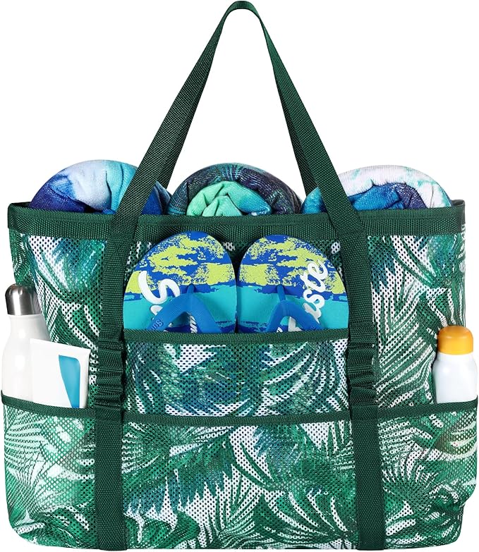 DOFOWORK Beach Bags for Women - Large Tote Bag with Wet Pocket, Waterproof Sandproof with Zipper
