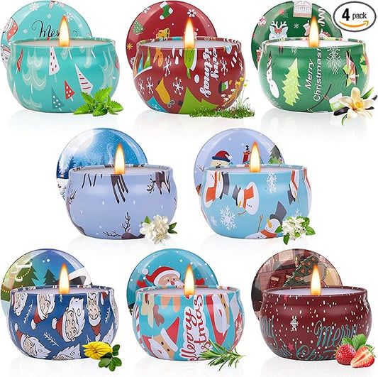 Spring Candles Set, 8 Pack Floral Candles for Home Scented, Spring Candle Gift Sets for Women and Men, 2.5oz Natural Soy W...