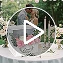 OurWarm Wooden Wedding Card Box with Acrylic Board & Flower Trough, White Gift Card Box for Wedding, Envelope Boxes for Gi...