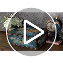ELLDOO Decorative Treasure Chest Box, Wooden + PU Leather Storage Box for Jewelry Trinkets Photos, Rectangular Keepsakes b...