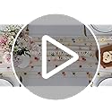 Artoid Mode Champagne Embroidery Daisy Gauze Table Runner 120 Inch 10FT, Seasonal Sheer Kitchen Dining Holiday Wedding Bir...