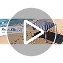 Jihfmo 8x8 Ft Large Beach Cabana Tent, UPF 100+ Windproof Sun Shelter for Family - 64 Sq Ft Big Shade Canopy with Sand Anc...