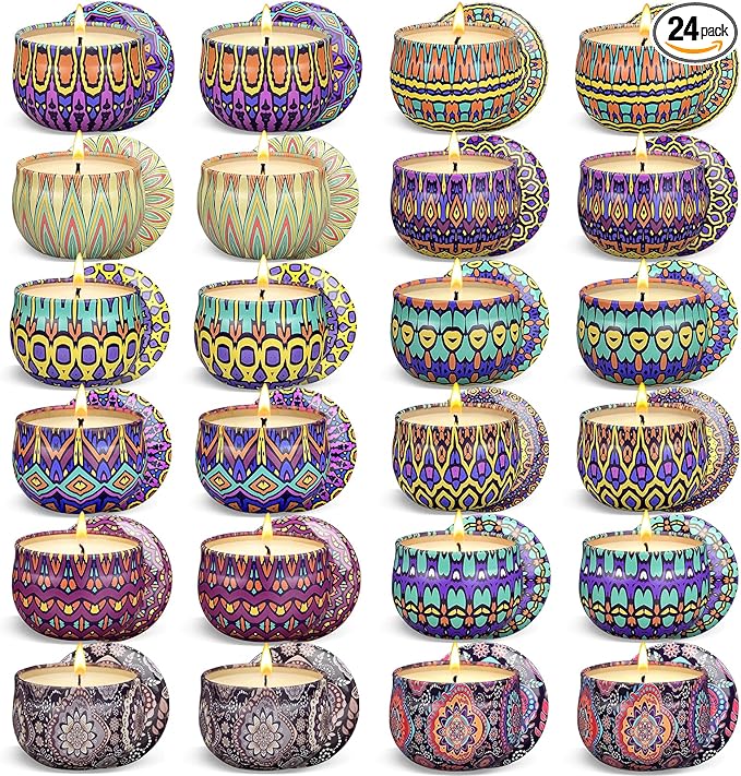 Scented Candles Gift Set, 12/24/48 Pack Candles for Home Scented, Long Lasting Soy Candle, Birthday Gifts for Women, Aroma...