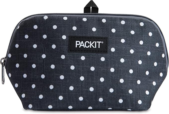 PackIt Freezable Snack Bag, Polka Dots, Built with EcoFreeze Technology, Foldable, Reusable, Zip Closure Locks in Cool Dry...