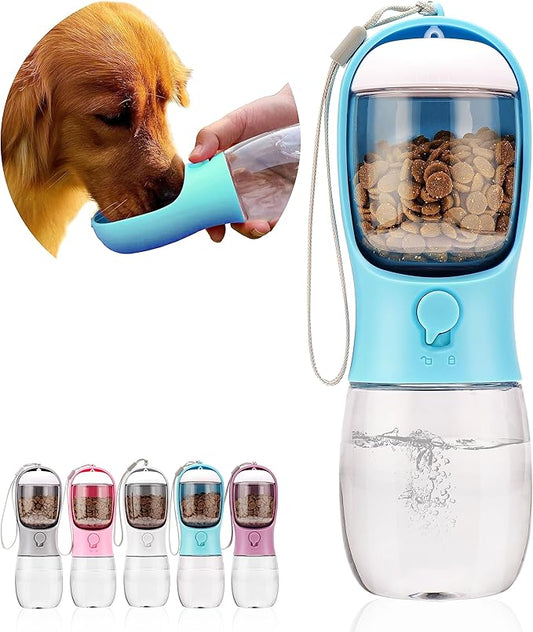 AVELORA Dog Water Bottle with Food Container, Portable Leak Proof Pet Water Dispenser for Walking Hiking Travel, Puppy Ess...