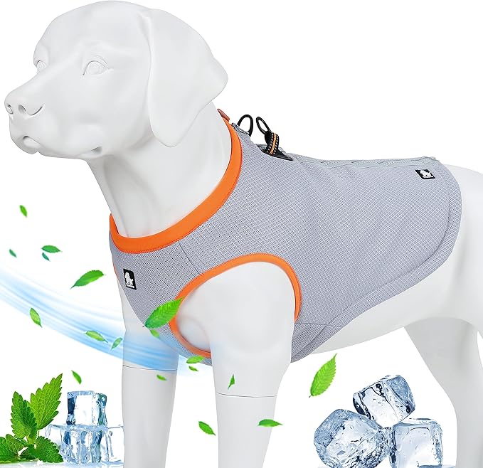 JUXZH Truelove Dog Cooling Vest Harness Cooler Jacket with Adjustable Zipper for Outdoor Hunting Training and Camping