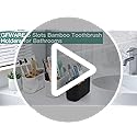 GFWARE Black Toothbrush Holder - Bamboo Toothbrush Holders for Bathrooms Electric Toothbrush Holder Organizer Kids Toothbr...