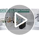 GFWARE Black Toothbrush Holder - Bamboo Toothbrush Holders for Bathrooms Electric Toothbrush Holder Organizer Kids Toothbr...