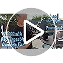 Fentara Camping Fan with 64H Runtime, Rechargeable Battery Powered Portable Fan with LED Light, Quiet Travel Tent Fan for ...