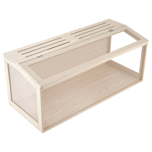 Wooden Hamster Cage 48"x20.1"x20.1" 270° Viewing Hamster Habitat, Chewproof Acrylic Small Animal Cage With Openable Top, Large Pet Enclosure For Syrian/Dwarf Hamsters, Guinea Pigs & Gerbils