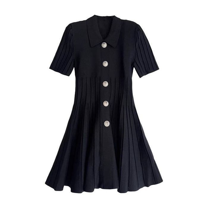 New Womens Polo-neck Knitted Dress