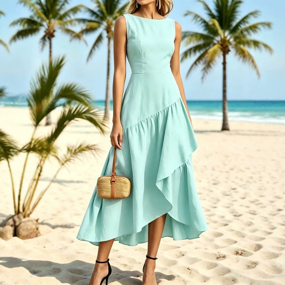Women's Fashion Stitching Sleeveless Dress