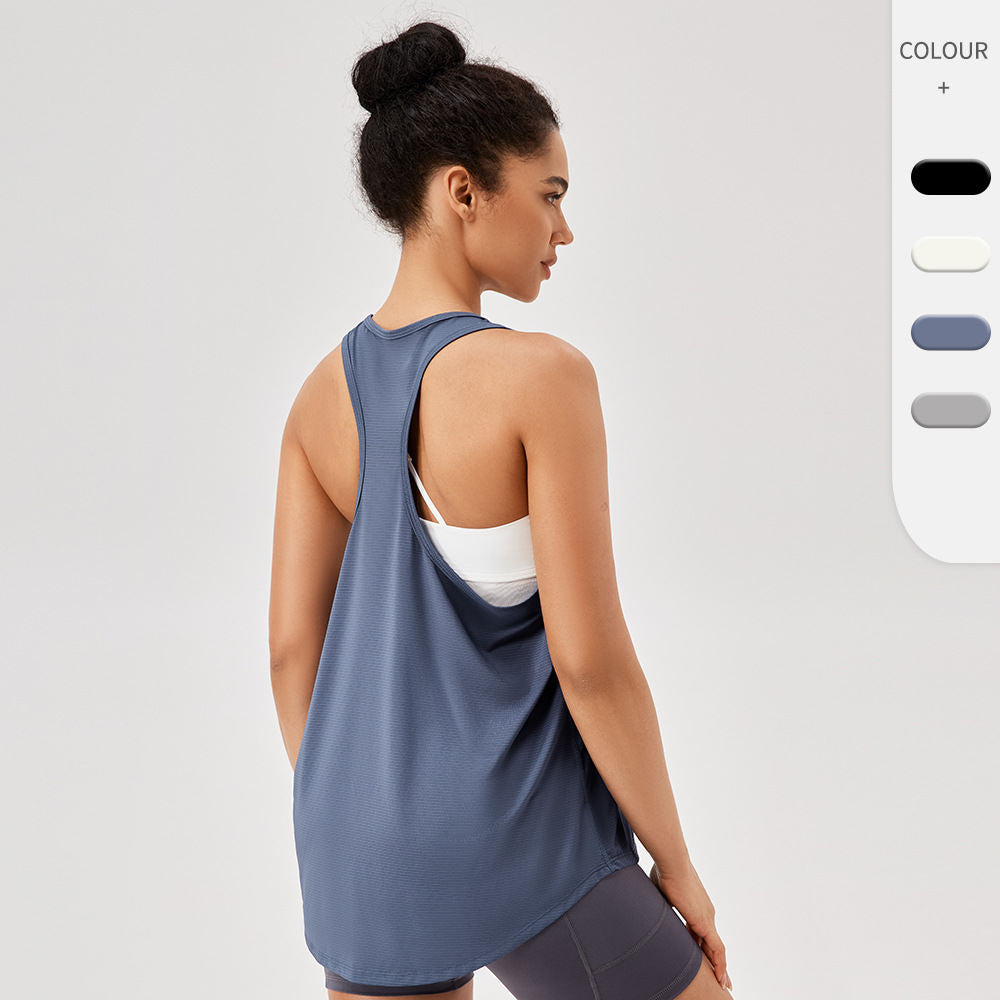 Women's Sports Blouse Loose Camisole Yoga Clothes Quick-drying Breathable Sleeveless Workout Running Top