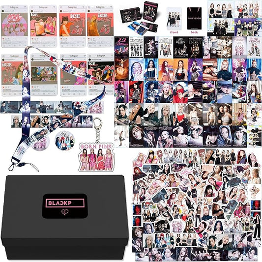 KPOPBP 159 Pcs Born Pink Album Gift Box Set Blink Fans Gift Merchandise Photocards Birthdays Party Decorations Kpop Lanyar...