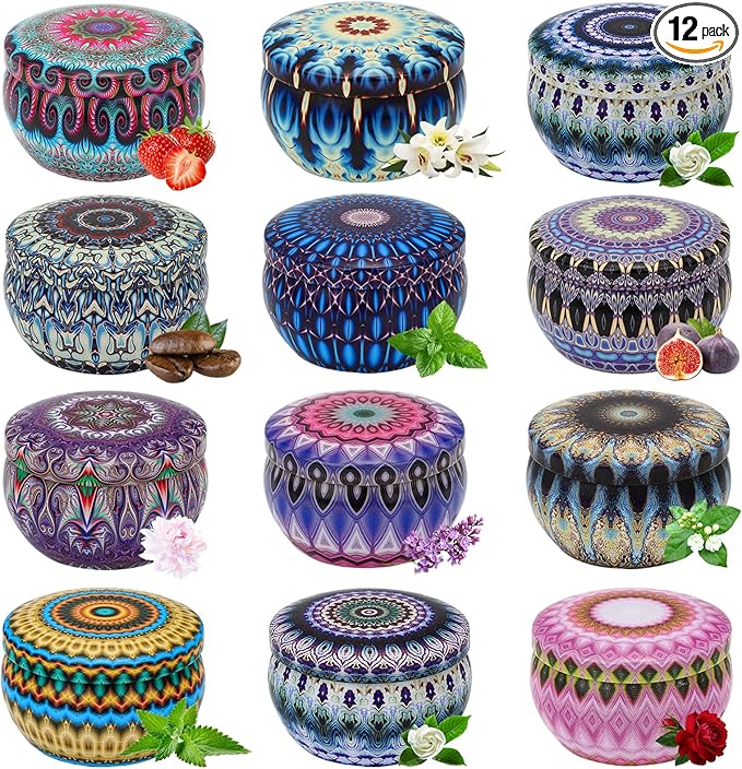 12Pack Scented Candle Gift Set for Home Aromatherapy - Mother's Day & Birthday Gift for Her in Jar Soy Wax
