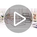Hipiwe Glass Keepsake Display and Jewelry Organizer With Lid - Silver Decorative Clear Rectangle Storage for Trinket Perfu...