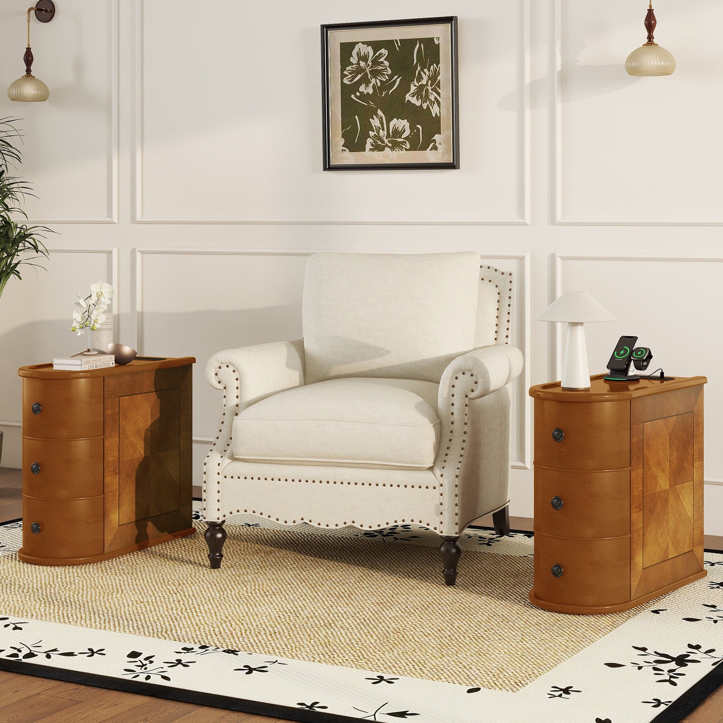 End Table With Charging Station, Sofa Side Table With Drawers, No Assembly Required, Expect Arrival Date 2025 5 27