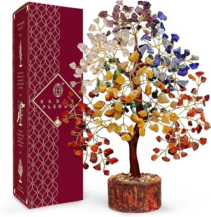 Chakra Tree of Life Birthday Gifts for Women, Sister, Friends, Handcrafted Healing Crystal Tree Bring Money, Luck to Home ...