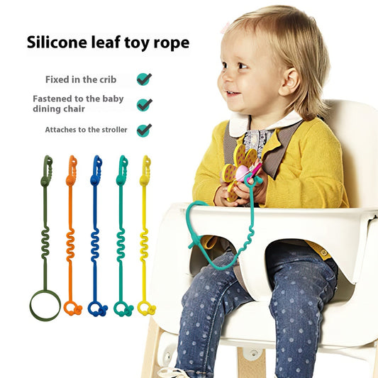 Silicone Toy Rope Teether Fork Baby Nipple Bite Teether Stroller Feeding Bottle Rope