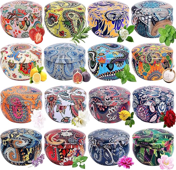 WuNa Scented Candles Gifts Set 16 Pack Soy Wax Travel Tin Jar Candles for Home 2.5 OZ Aromatherapy Candles Gift for Mom fo...
