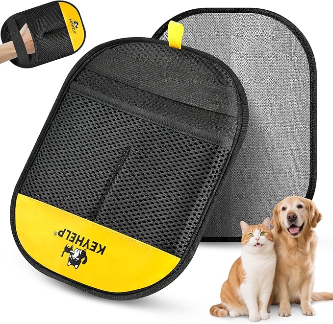 KEYHELP Pet Hair Removal Glove for Dogs & Cats, Newly Upgraded Reusable Electrostatic Pet Hair Glove, Magic Brush Pet Hair...