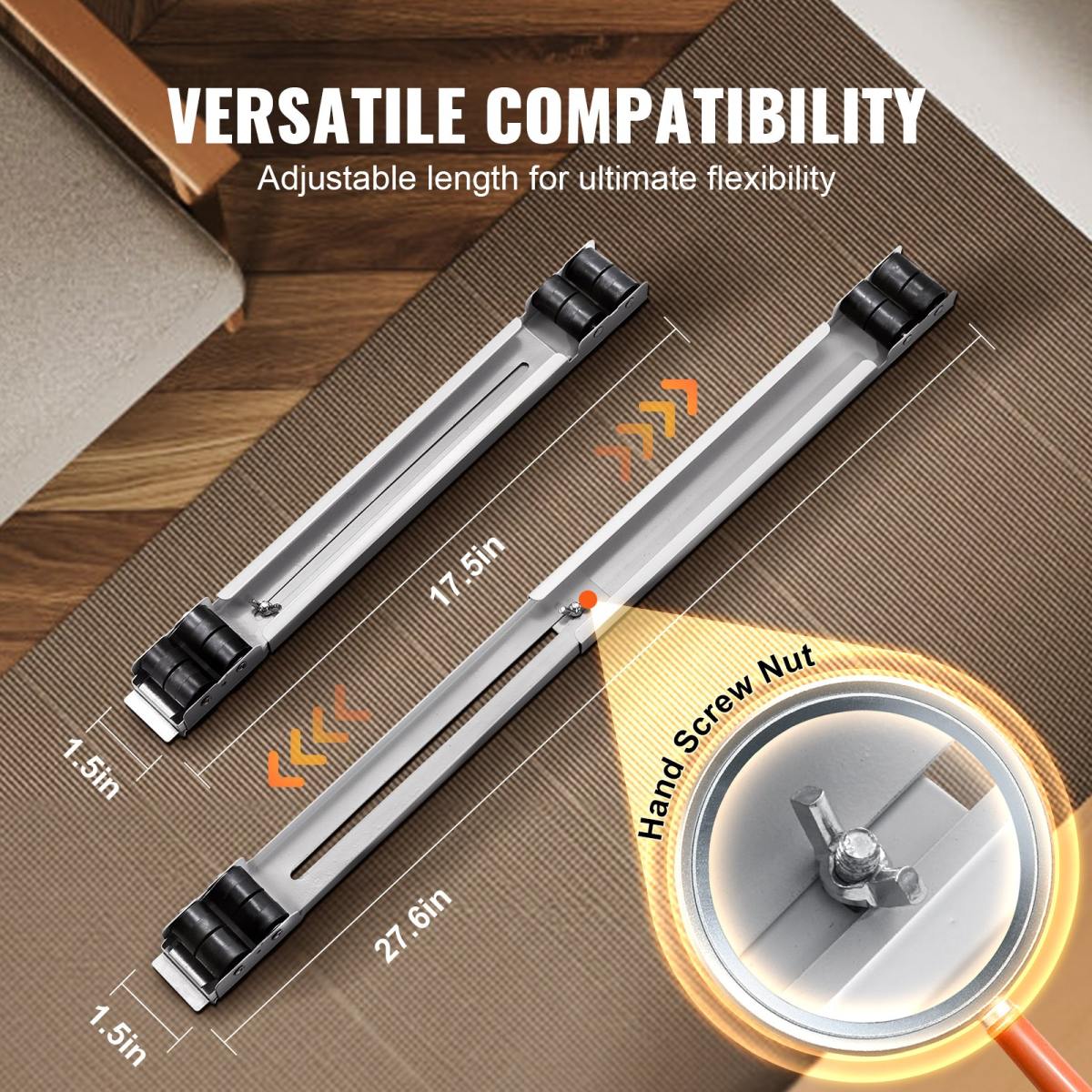 Heavy Duty Furniture Appliances Rollers, 660 Lbs Total Load, Extendable Appliance Rollers Mobile Washing Machine Base, Fridge Stand Dolly Movers For Refrigerators, Dryers, Dishwashers, White