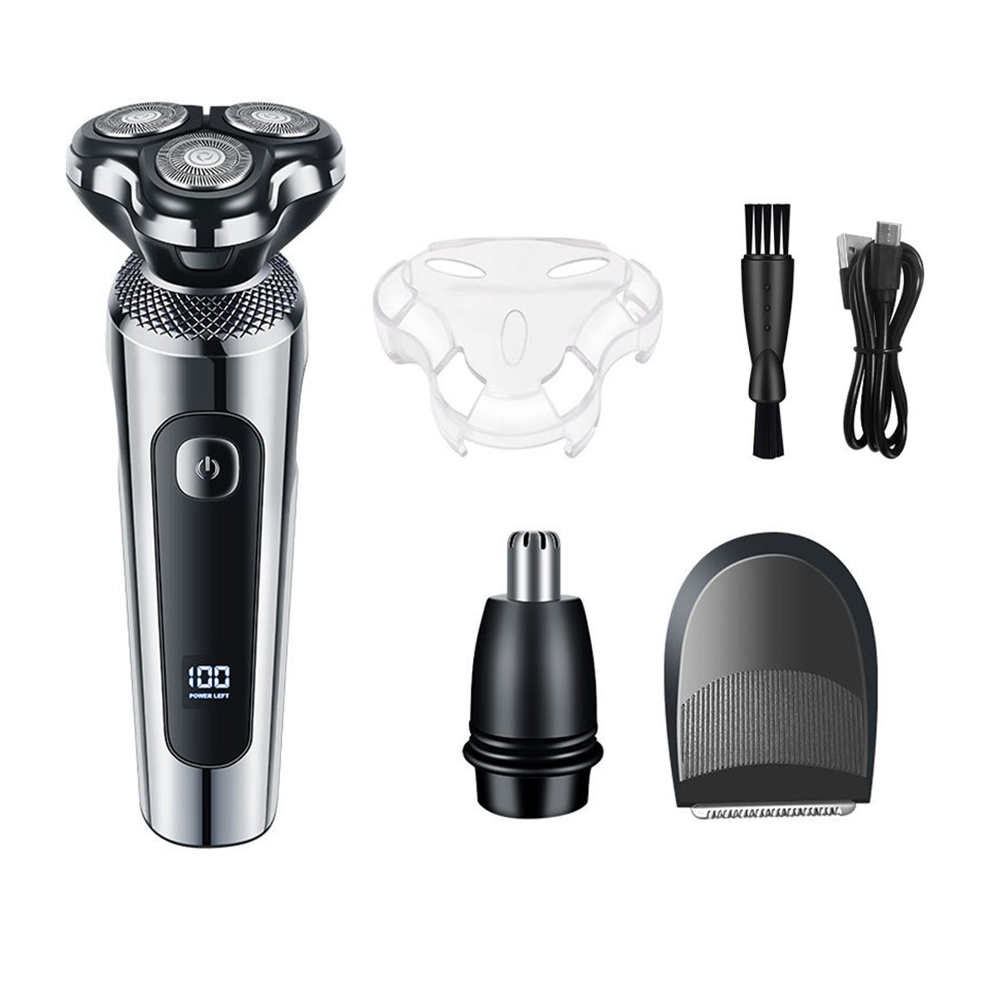 3 In 1 Men Grooming Kit IPX7 Water Proof 3D Floating Beard Hair Trimmer Kit For Men USB Rechargeable Display Screen