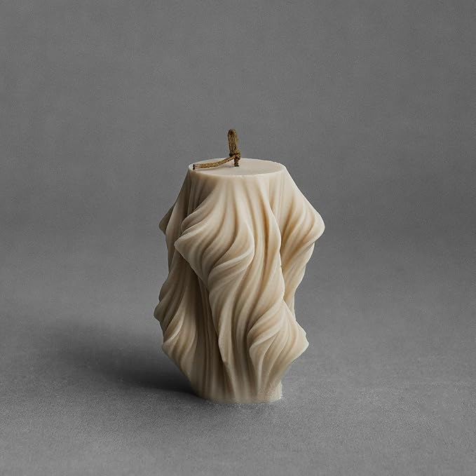 LAWA Cascading Wave Candle - Beautiful Handmade Pillar Soy Wax Elegant Bubble Aesthetic Candle Housewarming Gift Home Room...