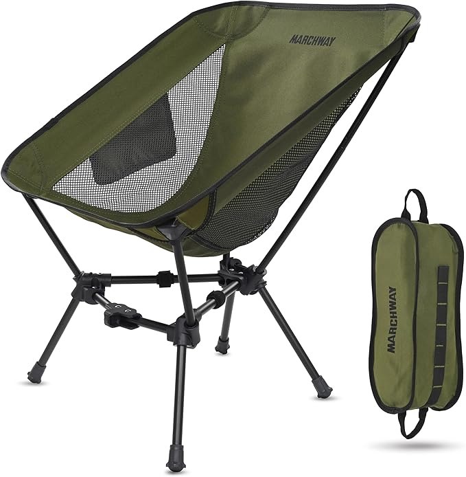 MARCHWAY Lightweight Folding Camping Chair, Portable Foldable Compact for Outdoor Camp, Travel, Beach, Picnic, Festival, H...
