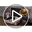 ELLDOO Butterfly Treasure Chest Box, Wooden + PU Leather Storage Decorative Box for Jewelry Trinkets Photos, Rectangular K...