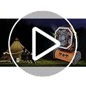 Rechargeable Fan,Operated Camping Battery Powered Fan with Hook&Bright LED Light,Remote Control Timer Auto Oscillation Cor...