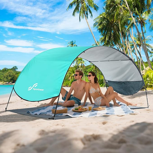 Sportneer Beach Tent Sun Shelter: UPF 50+ UV Protection Beach Canopy Tent Sun Shade for 2-3 Person, Easy Set Up Canopy wit...