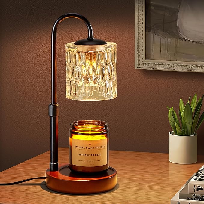 Briever Dimmable Candle Warmer Lamp with Timer, Height Adjustable Electric Candle Wax Warmer, Christmas Birthday Gifts for...