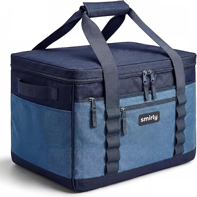 SMIRLY Cooler Bags Insulated – Collapsible Cooler, Portable Leakproof and Soft Sided - Large Foldable Ice Chest for Campin...