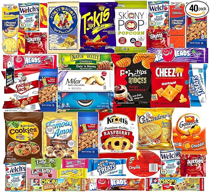 Ultimate Variety Sampler Care Package (40 Count) - Easter Treats Gift Basket Adults Kids Grandkids Guys Girls Women Men Bo...