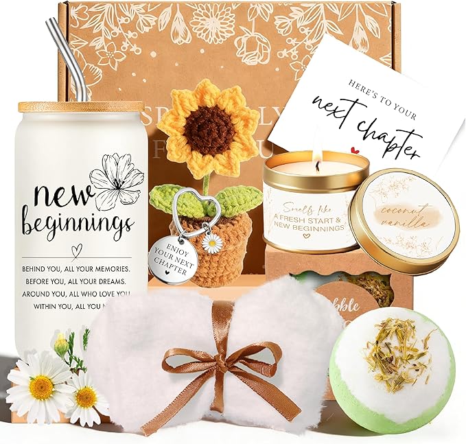 New Beginnings Gifts for Women Graduation Gift 2026 Funny Retirement for Women Happy Retirement Unique Self Care Set Inspi...