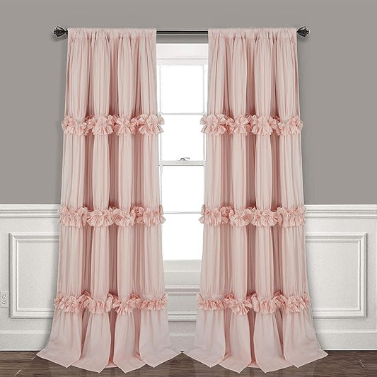 Homechoice Decor Thermal Insulated Blackout Window Curtains, 54" W x 84" L x 2 Panels, Boho Ruched Window Treatments with ...